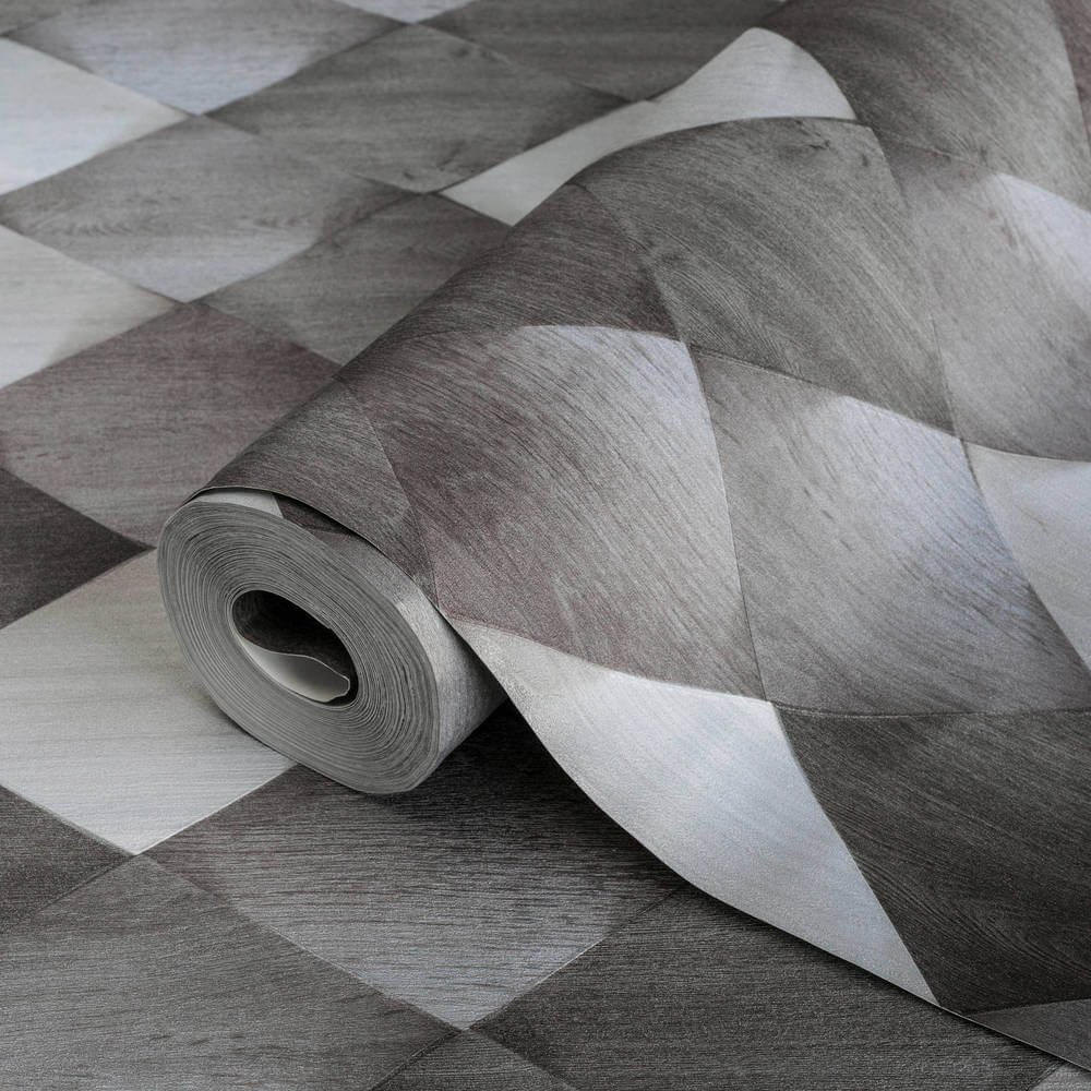 Adawall Anka 1619-3 Satinated Wood Tiles 3D Behang - L 15,6m x B 1,06m
