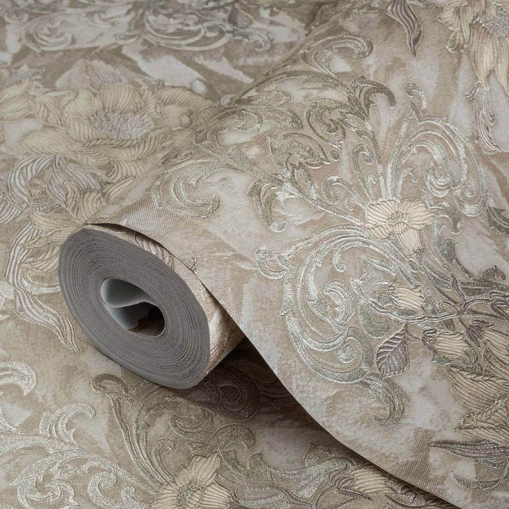 Adawall Seven 7805-3 Floral Detailed Rococo Damask Behang - L 10m x B 1,06m