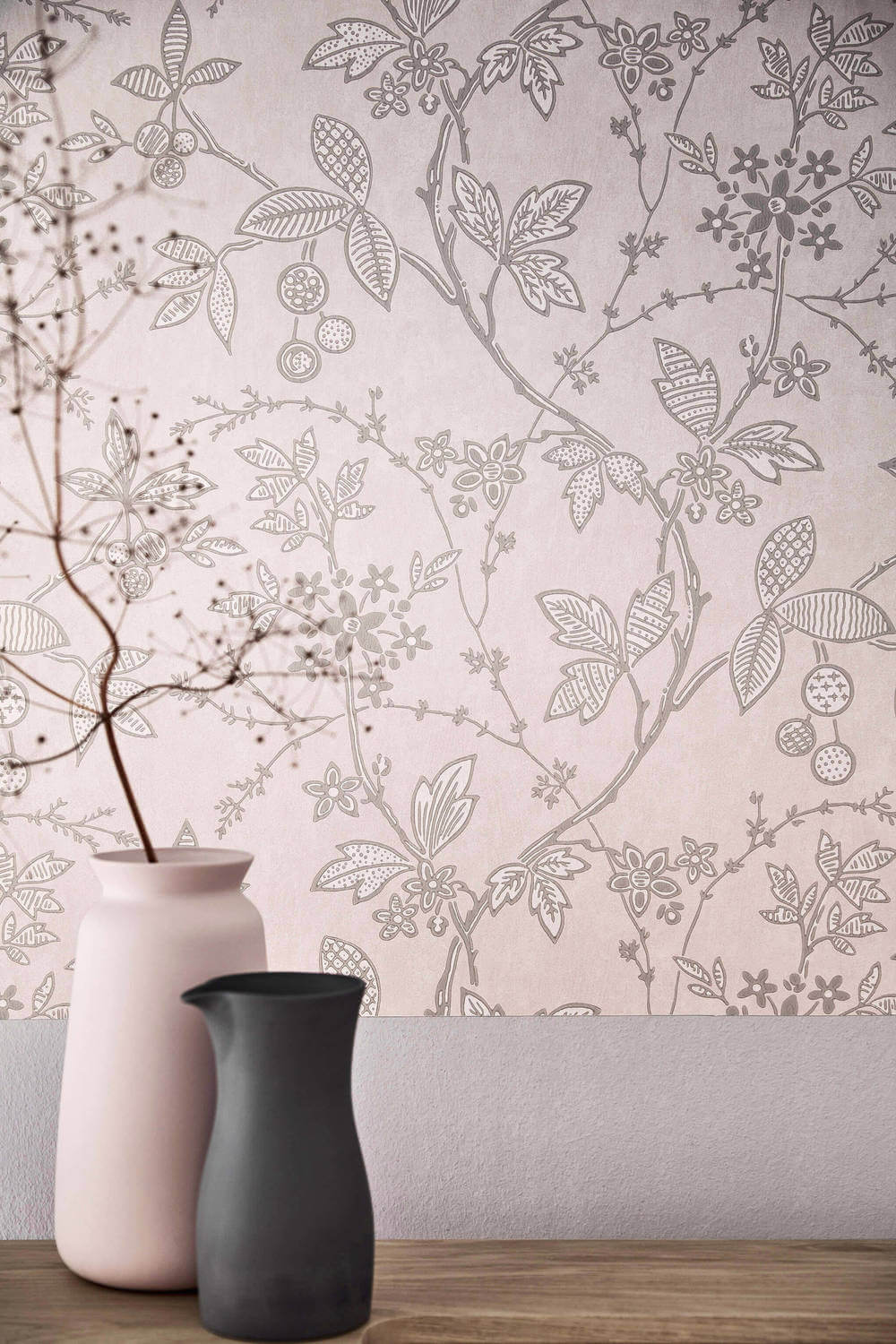 Behang Little Greene Archive Trails II Wrest Trail Pink Plaster