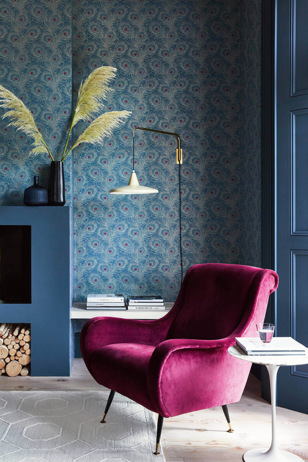 Behang Little Greene London Wallpapers V Carlton House Terrace Blue Plume