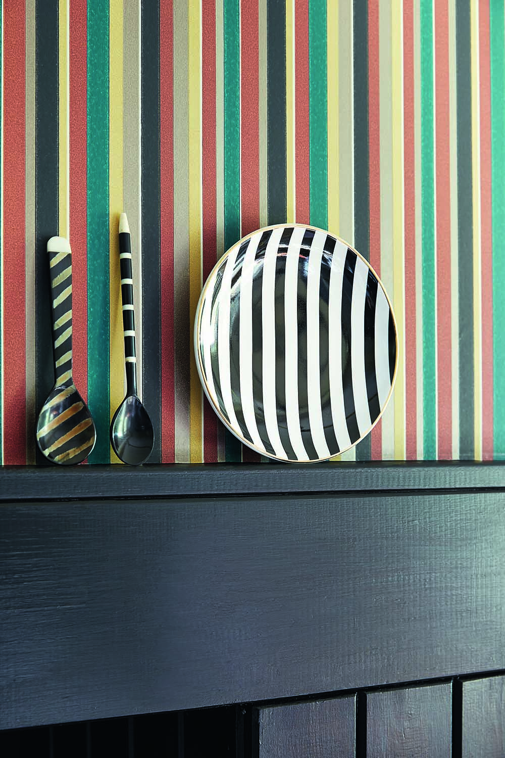 Behang Little Greene Painted Papers Tailor Stripe 1968 Corn